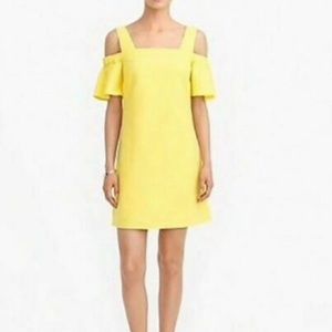 J.Crew cold off shoulder yellow mini dress Large